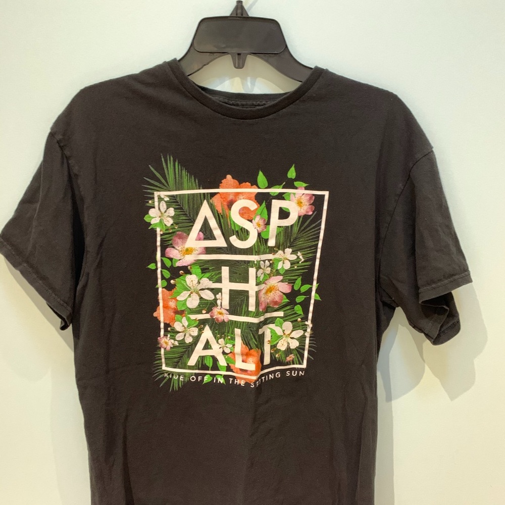 Asphalt Black Floral Graphic Tee